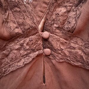 Elegant Lace Trimmed Brown Intimate